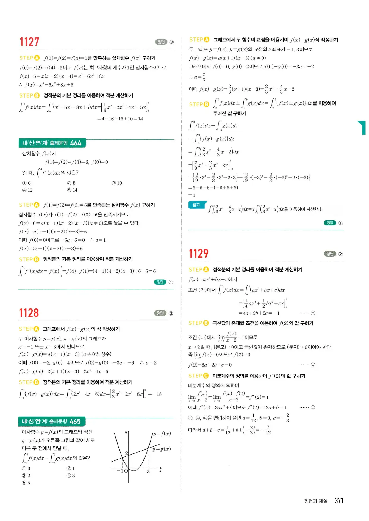 마플시너지 수학2 답지 371페이지