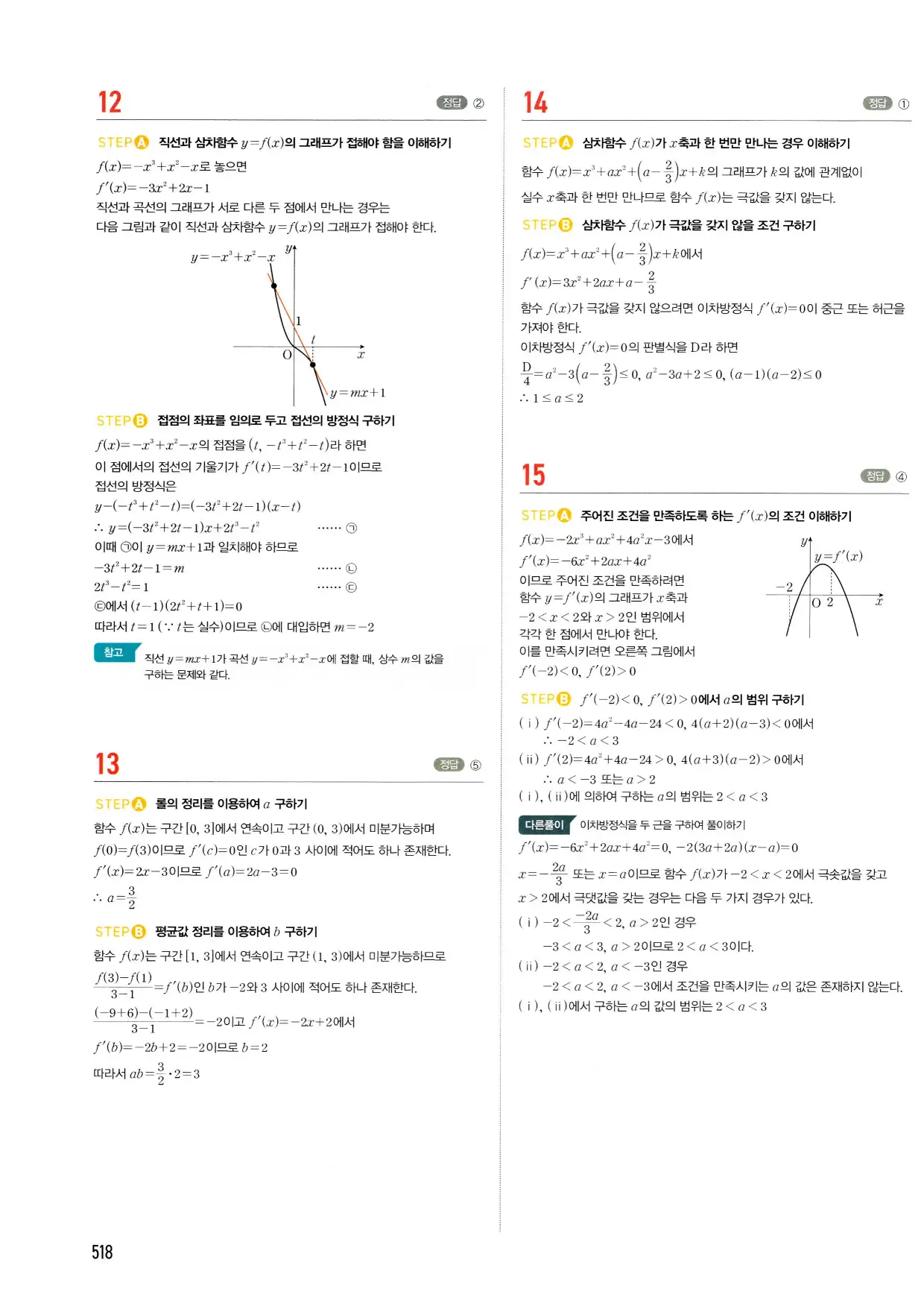 마플시너지 수학2 답지 518페이지