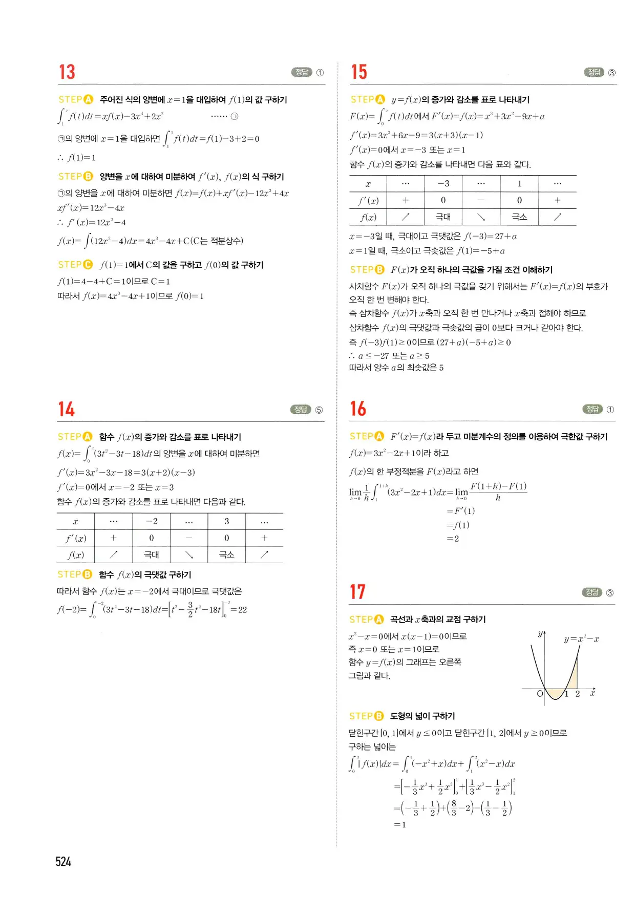 마플시너지 수학2 답지 524페이지