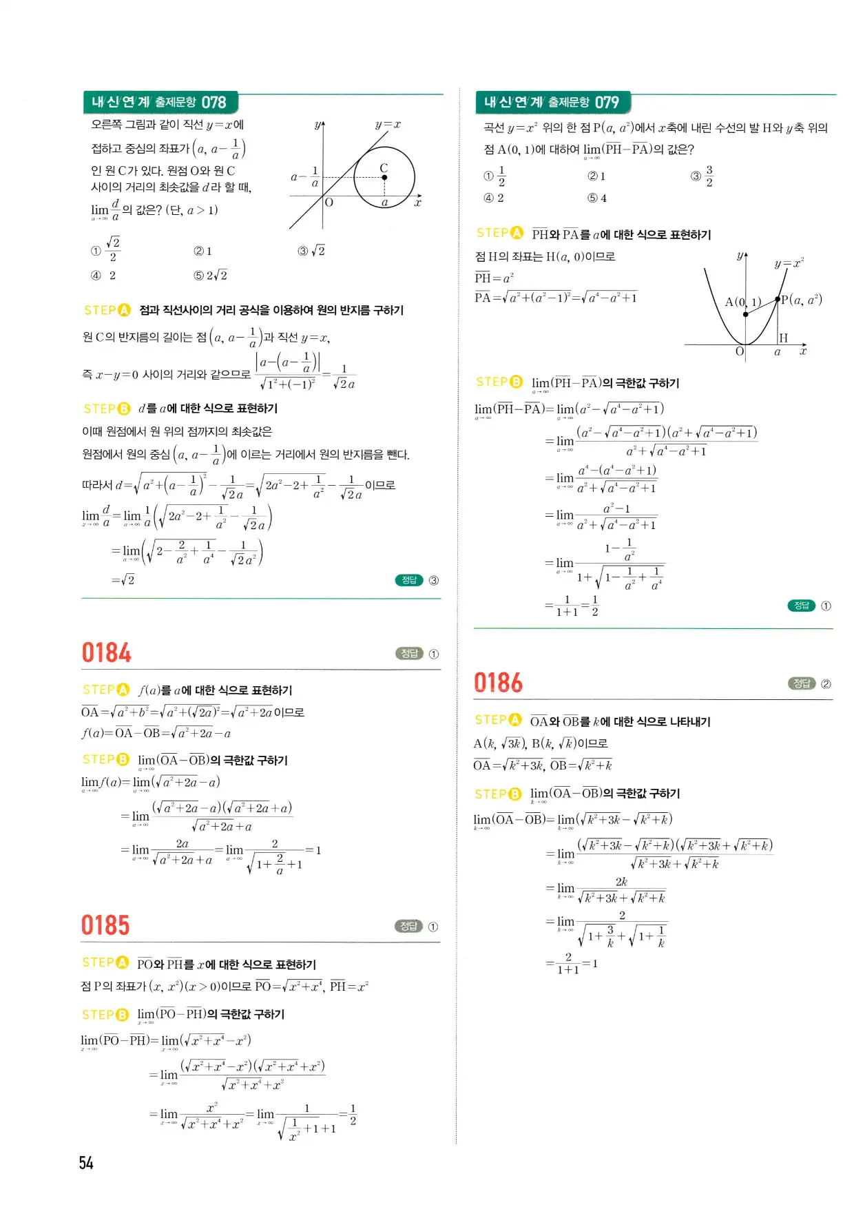 마플 시너지 수학2 답지 54페이지