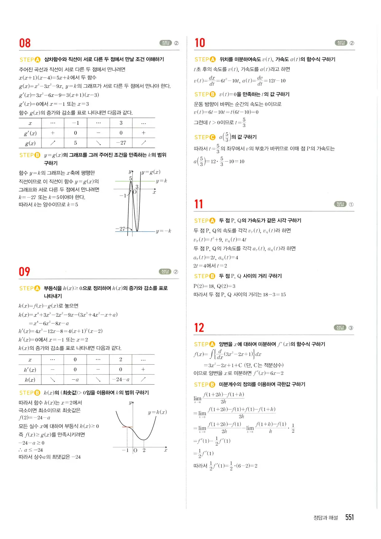 마플시너지 수학2 답지 551페이지