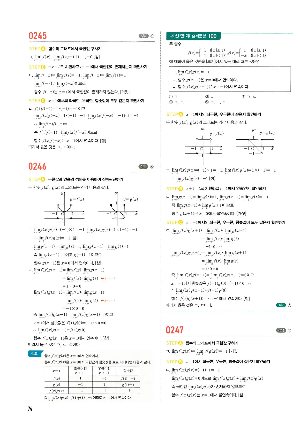 마플 시너지 수학2 답지 74페이지
