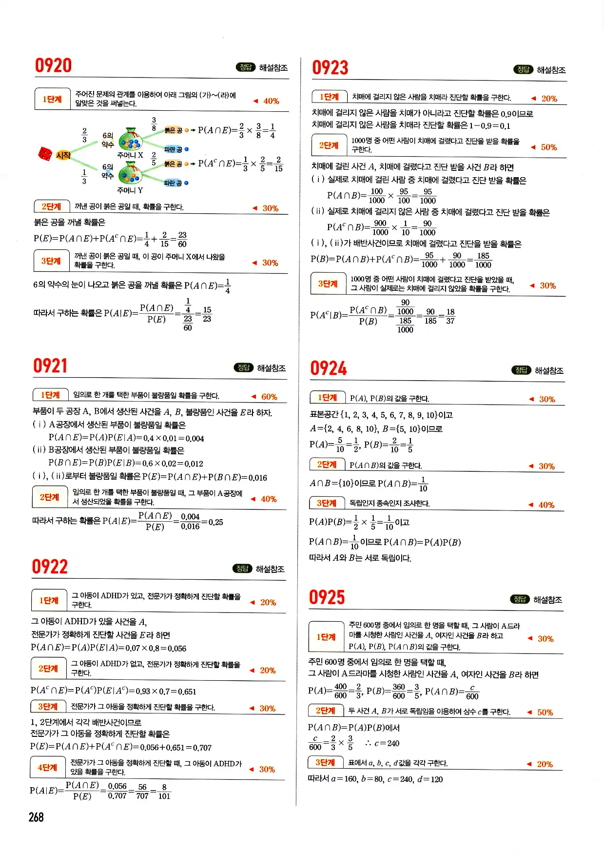 마플시너지 확률과 통계 답지 268페이지
