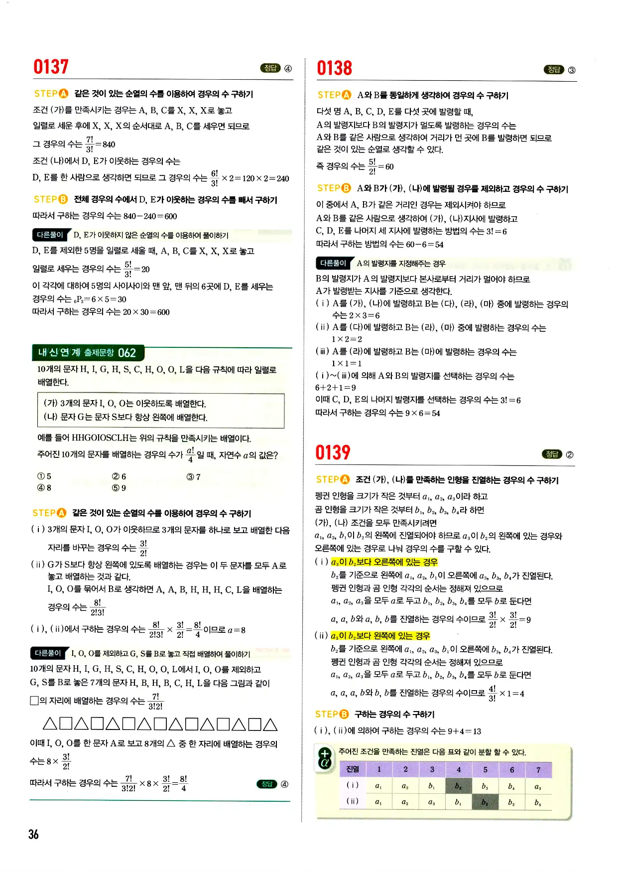 마플시너지 확률과 통계 답지 36페이지