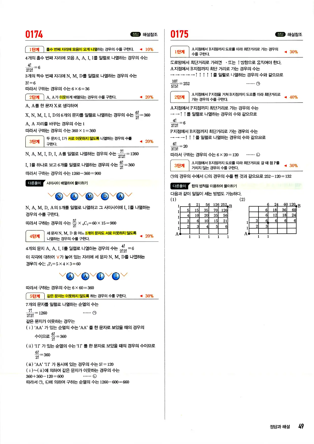 마플시너지 확률과 통계 답지 49페이지