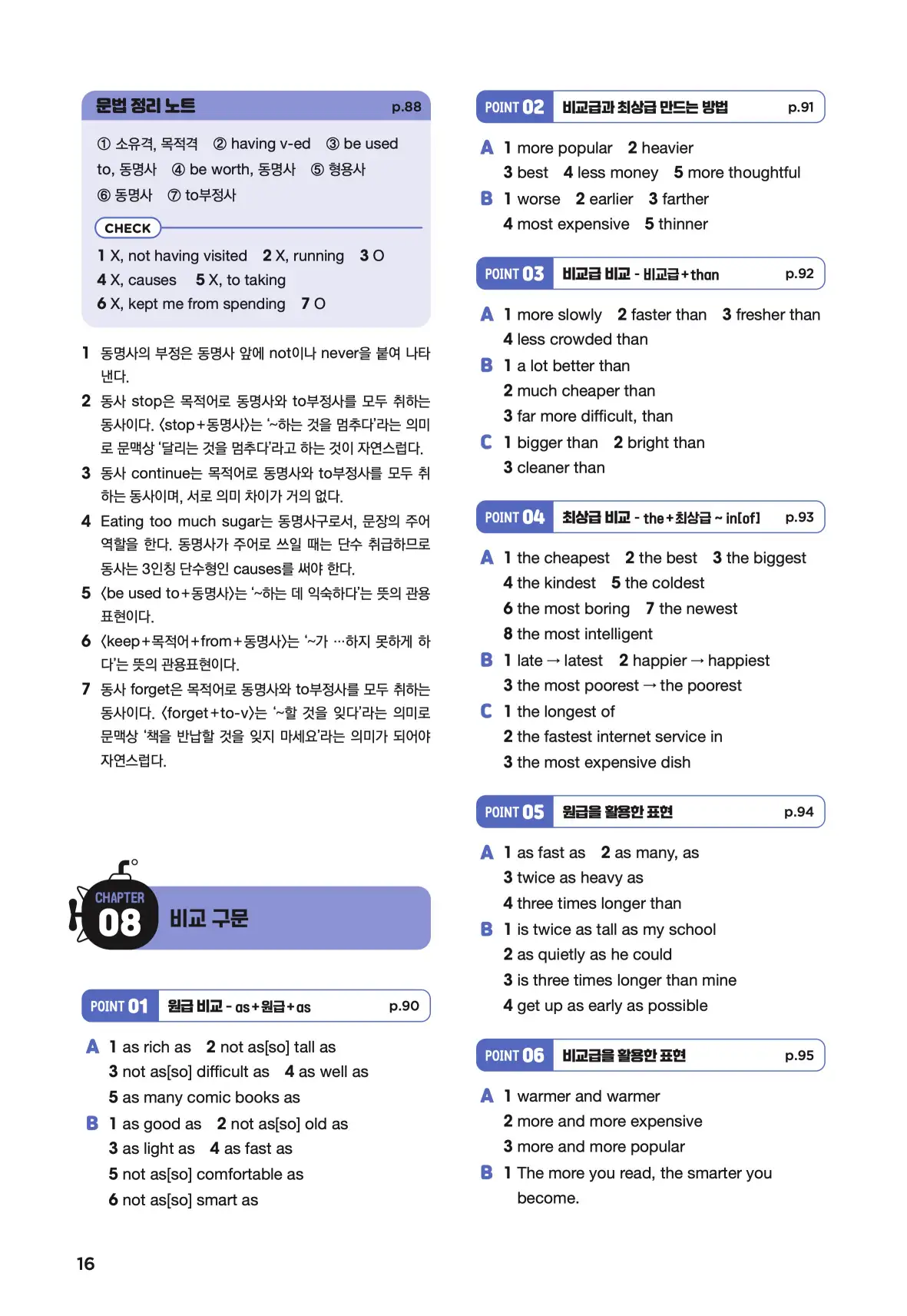 문제로 마스터하는 중학영문법 레벨 3 답지 16페이지