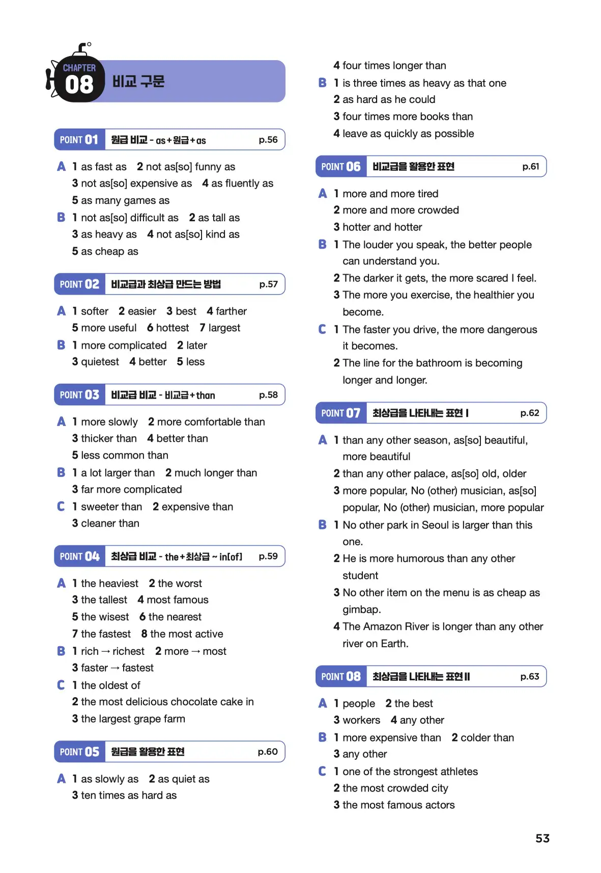 문제로 마스터하는 중학영문법 레벨 3 답지 53페이지