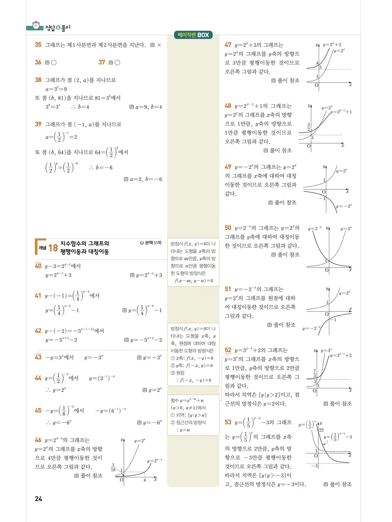 베이직쎈 대수 답지 24페이지