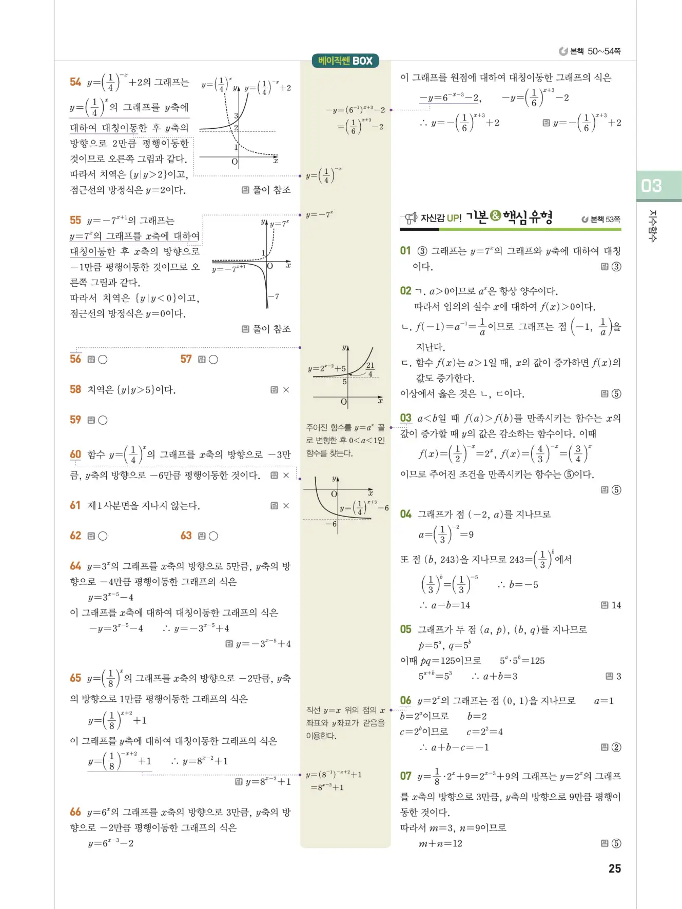 베이직쎈 대수 답지 25페이지