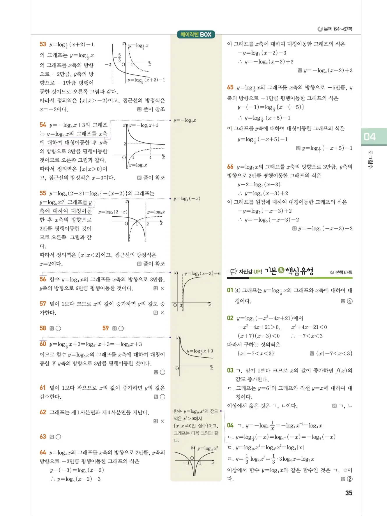베이직쎈 대수 답지 35페이지