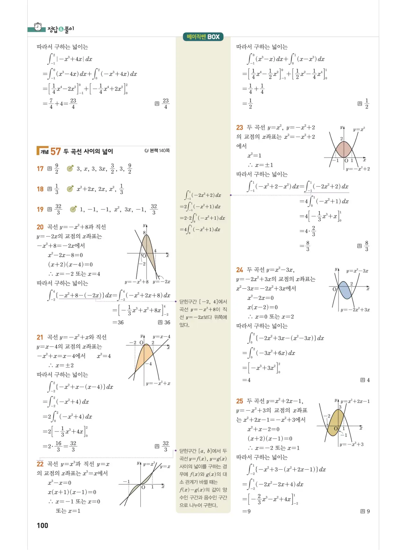 베이직쎈미적분1답지 100페이지