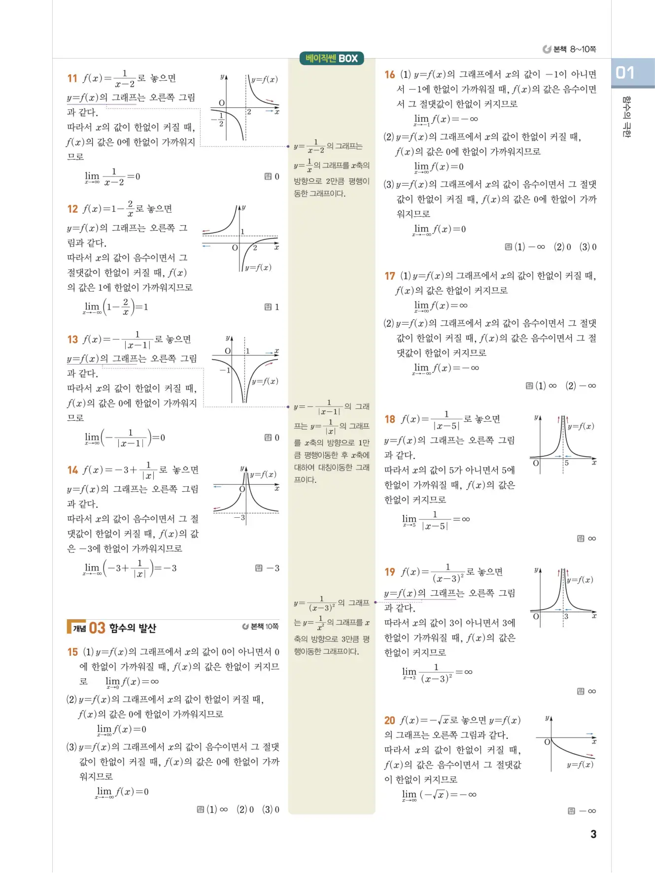 베이직쎈미적분1답지 해설 3