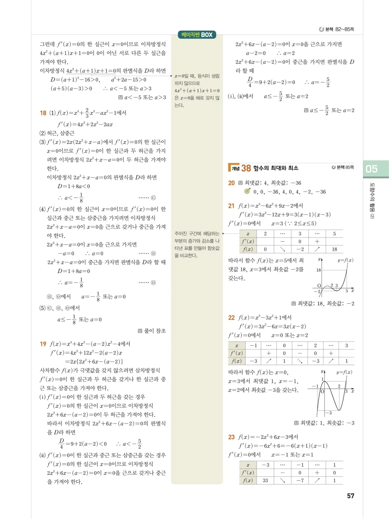 베이직쎈미적분1답지 57페이지