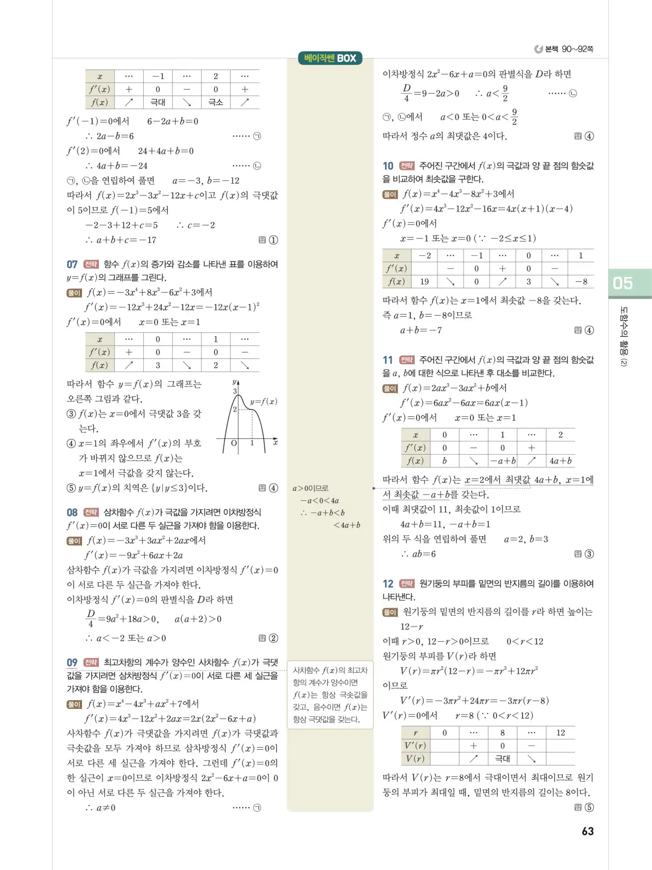 베이직쎈미적분1답지 63페이지