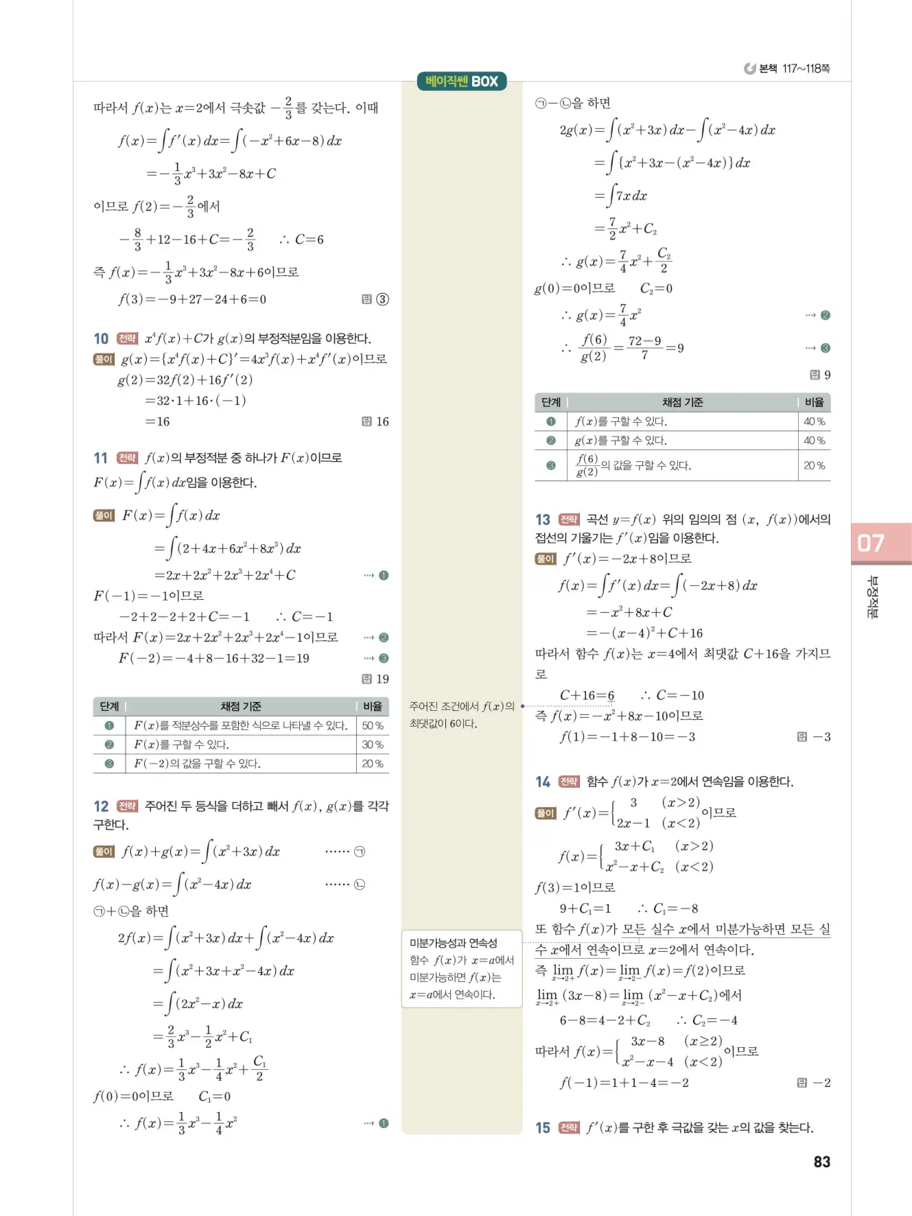 베이직쎈미적분1답지 83페이지