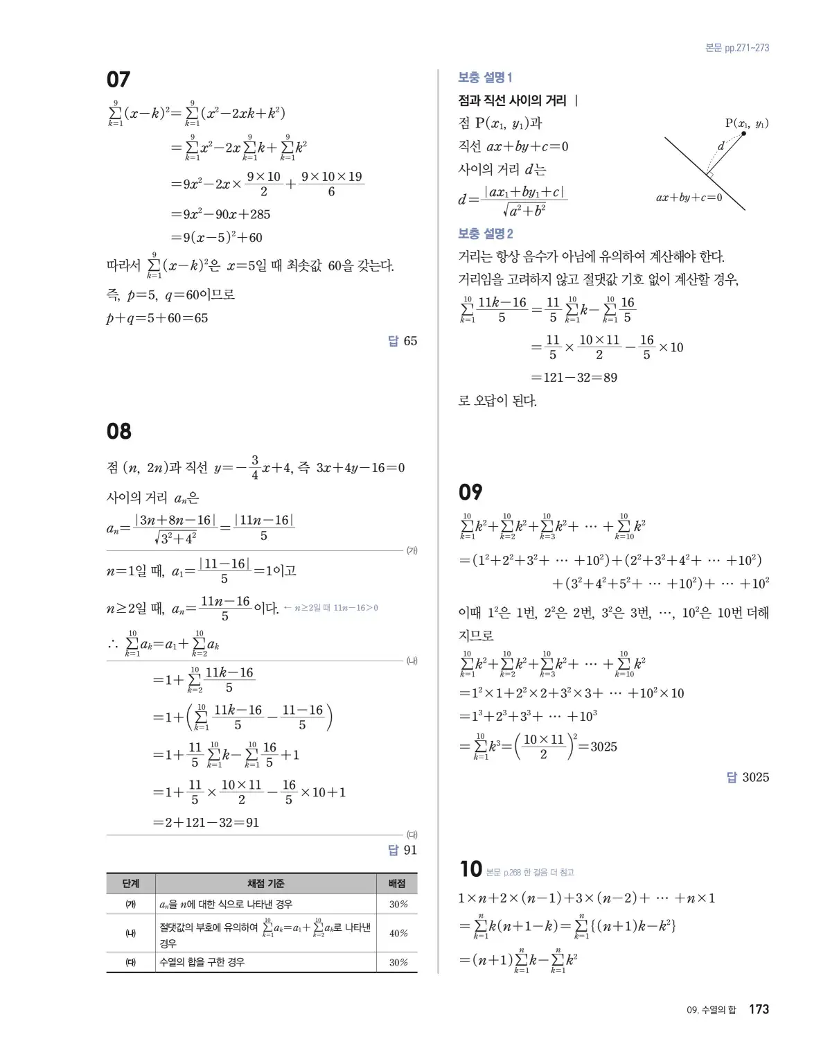 블랙라벨 더 개념 대수 답지 173페이지