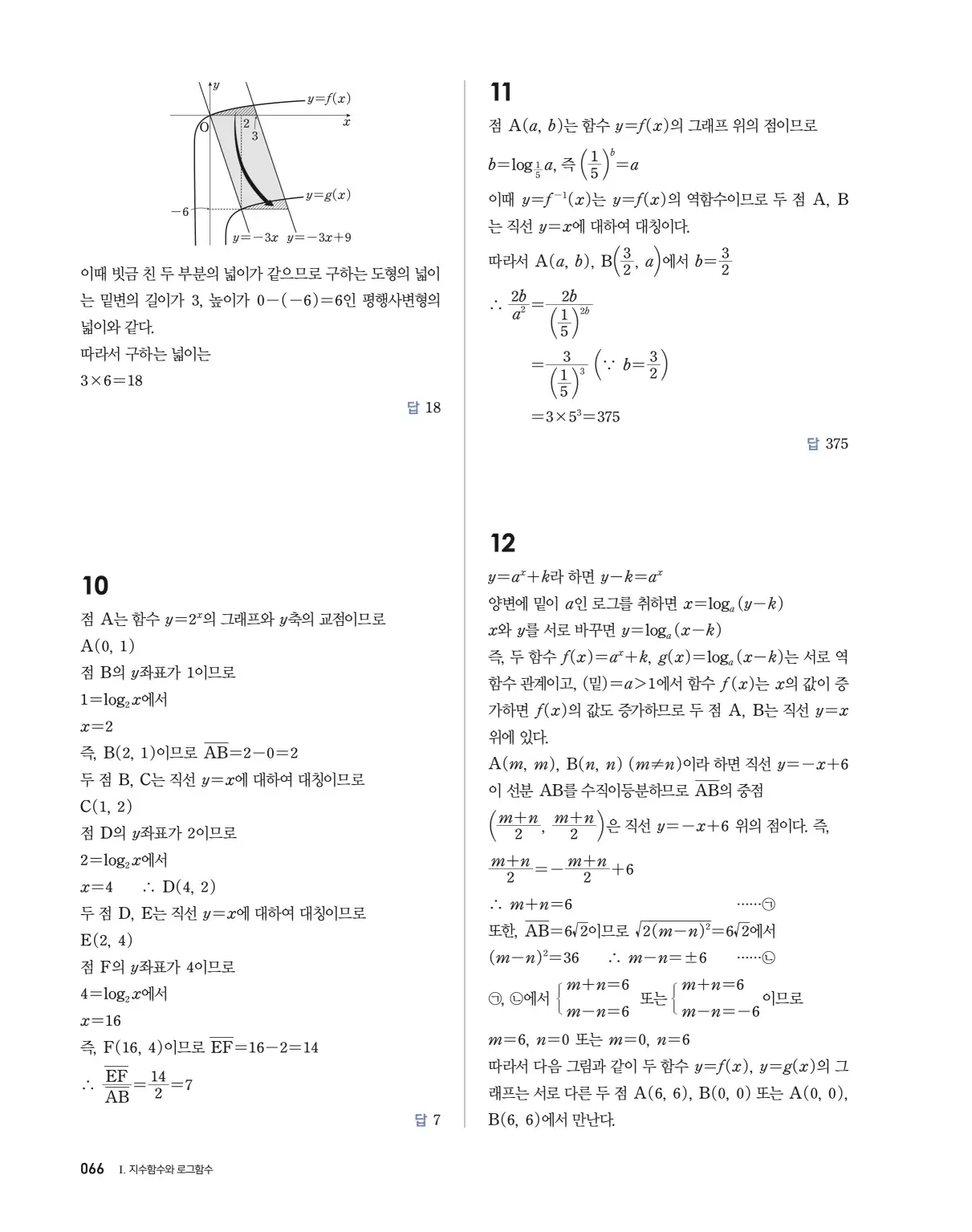 블랙라벨 더 개념 대수 답지 66페이지