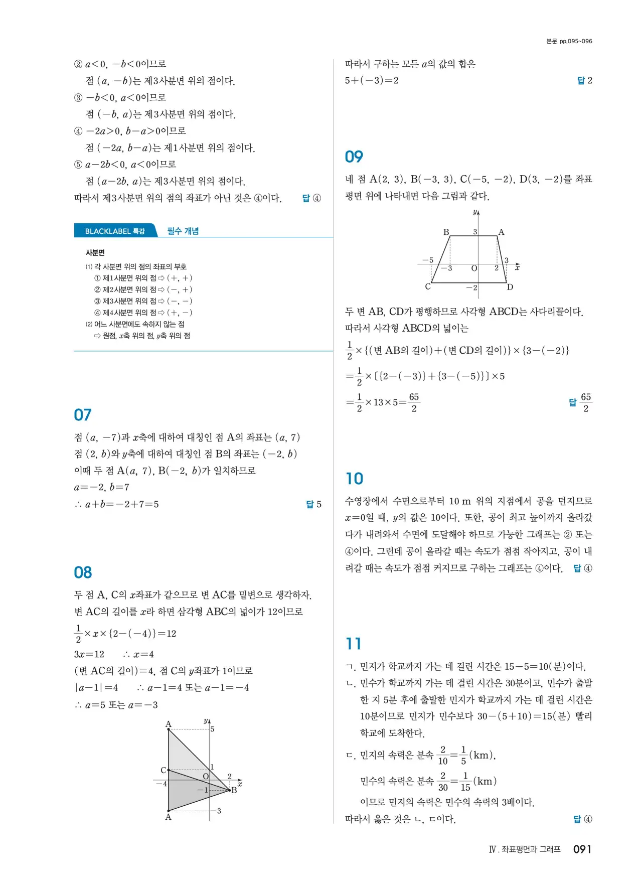 블랙라벨 중1-1 답지 91페이지