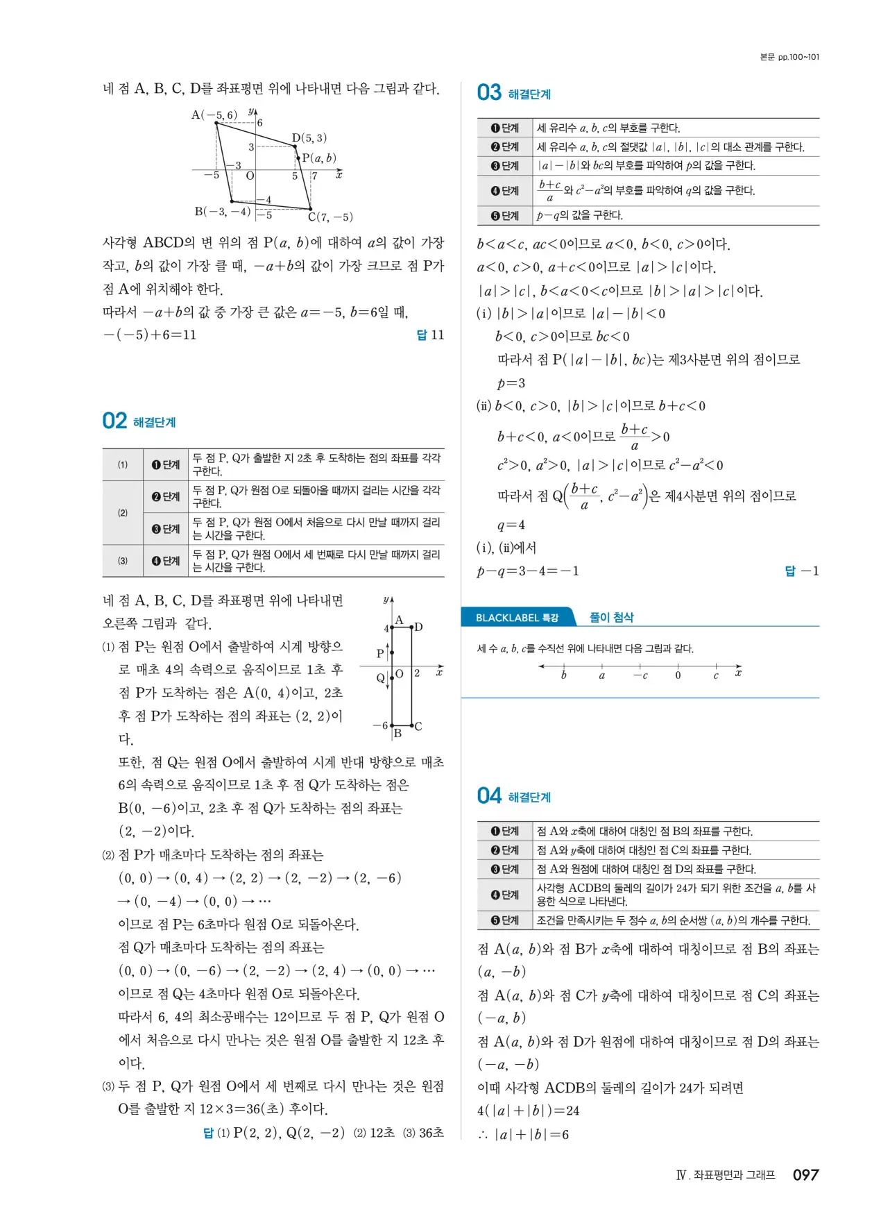 블랙라벨 중1-1 답지 97페이지