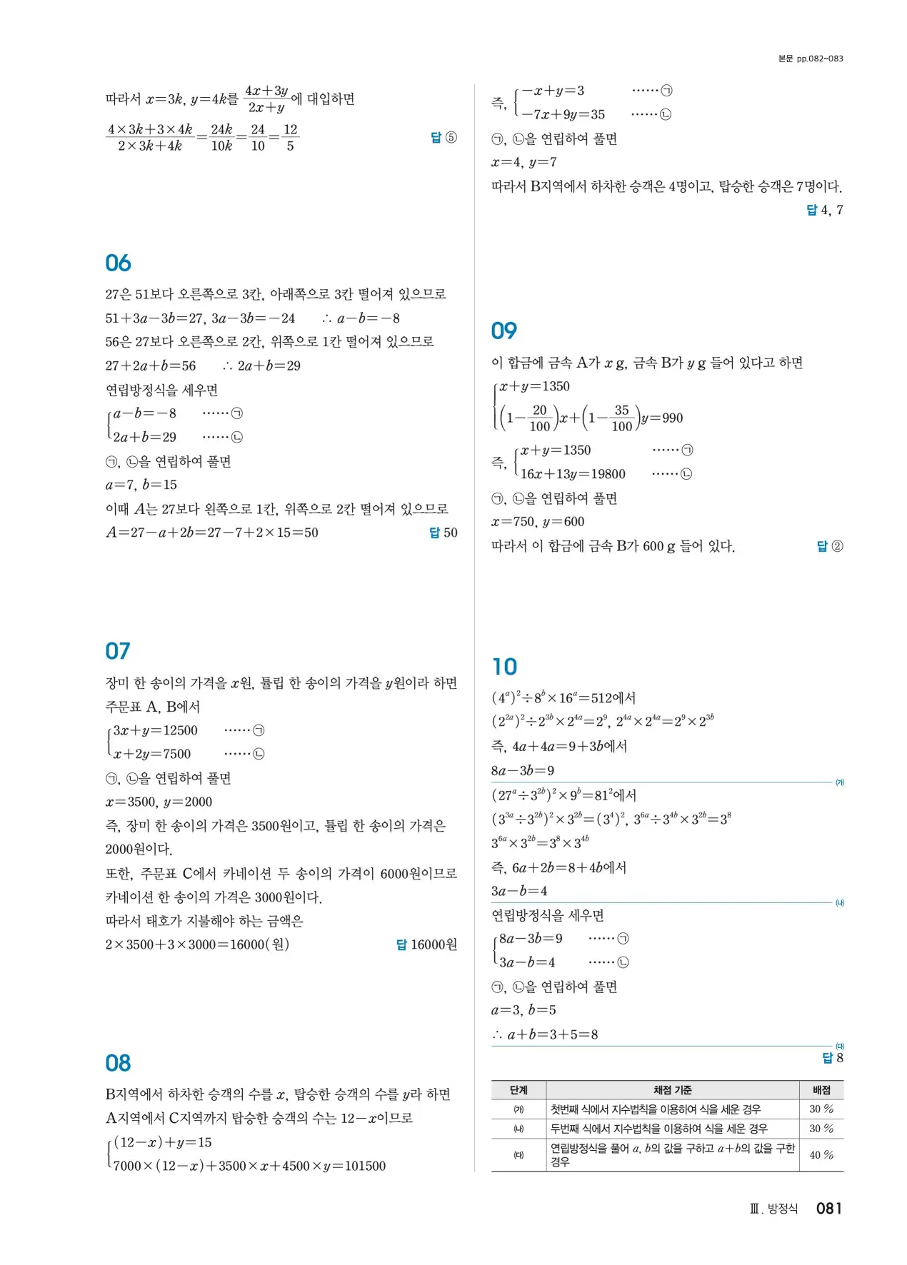 블랙라벨 중2-1 답지 81페이지