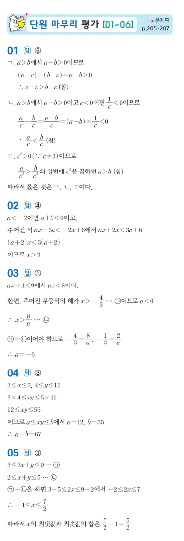 수력충전 공통수학1 답지 216