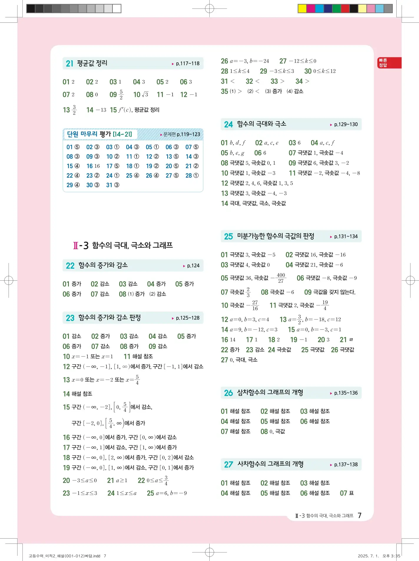 수력충전미적분1빠른답지 17페이지