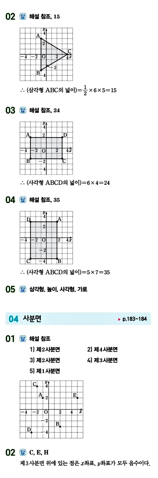 수력충전 중1-1 답지 150페이지