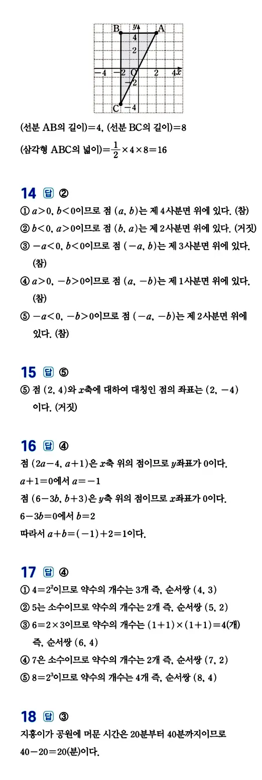 수력충전 중1-1 답지 159페이지