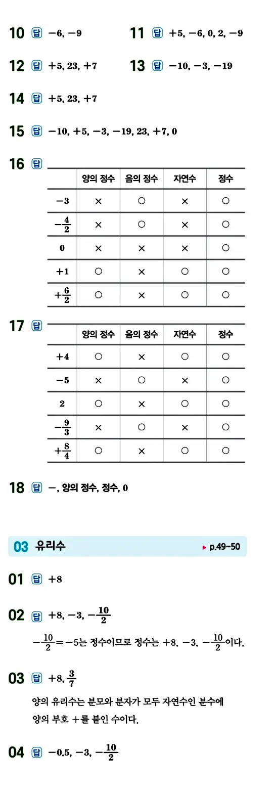 수력충전 중1-1 답지 30페이지