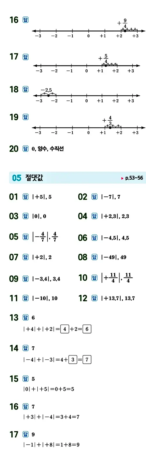 수력충전 중1-1 답지 33페이지