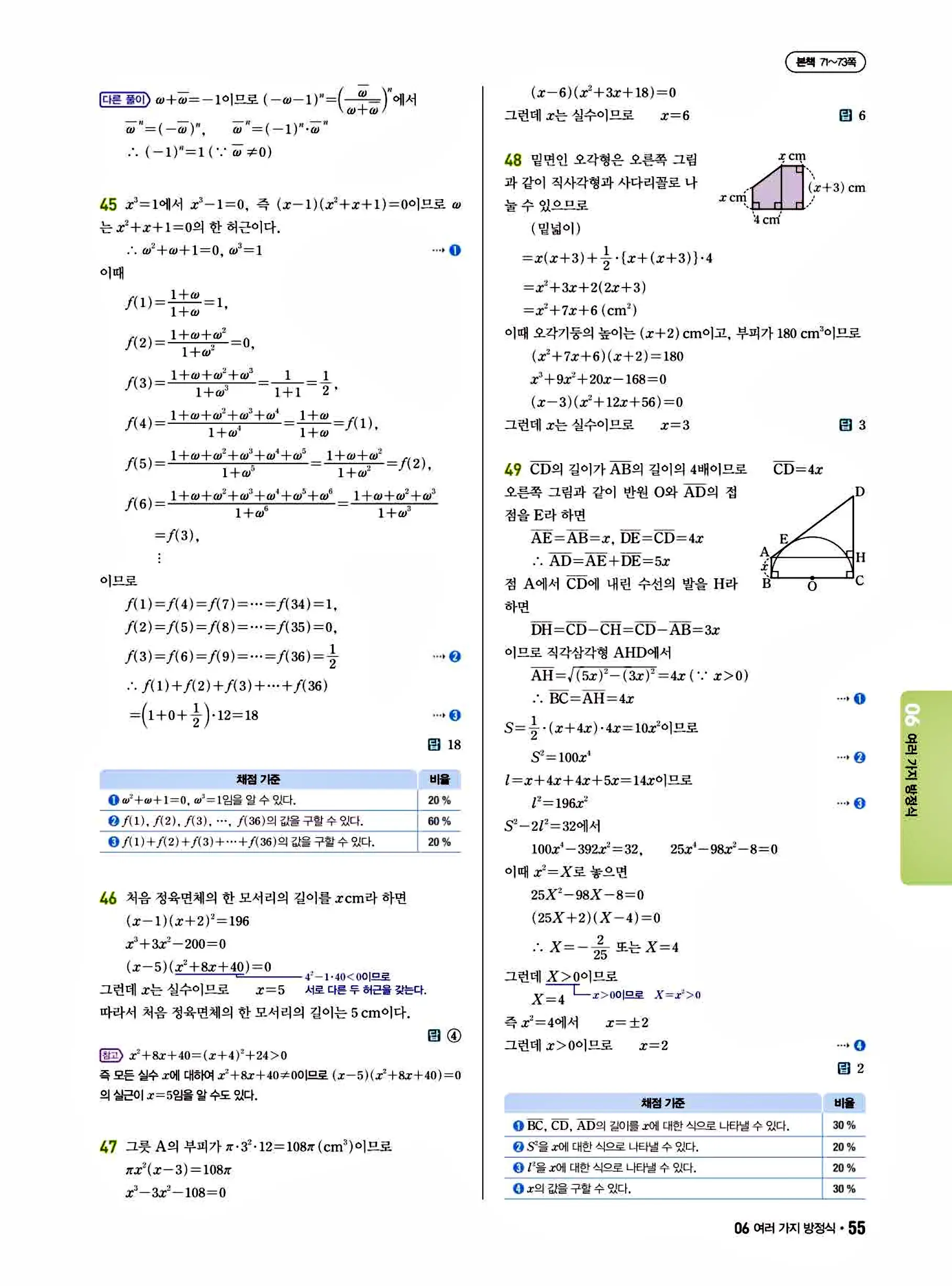 쎈B 공통수학1 답지 55페이지