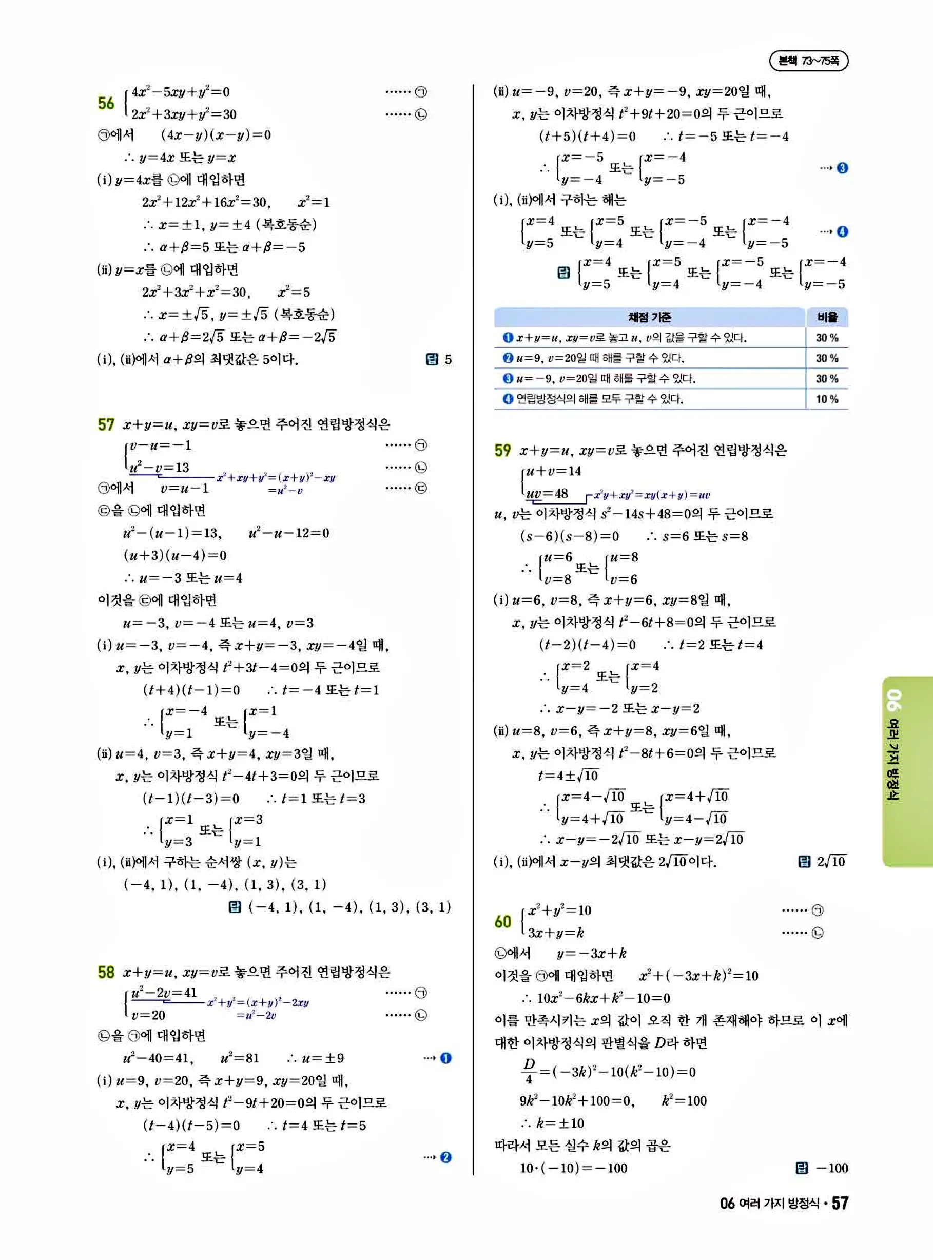 쎈B 공통수학1 답지 57페이지