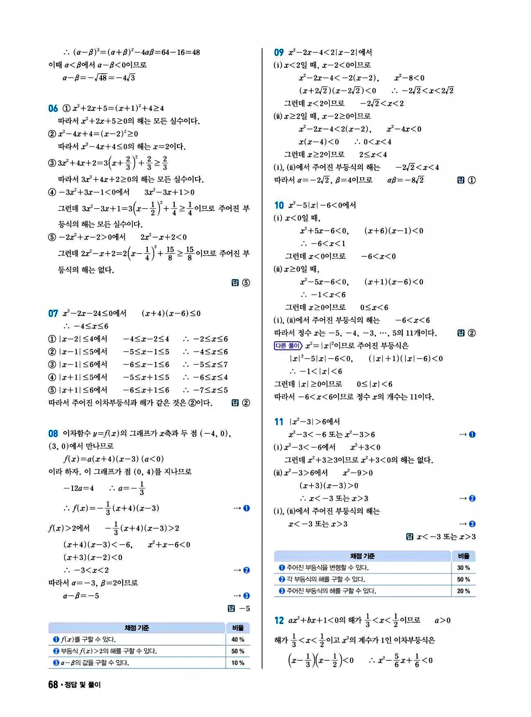 쎈B 공통수학1 답지 68페이지