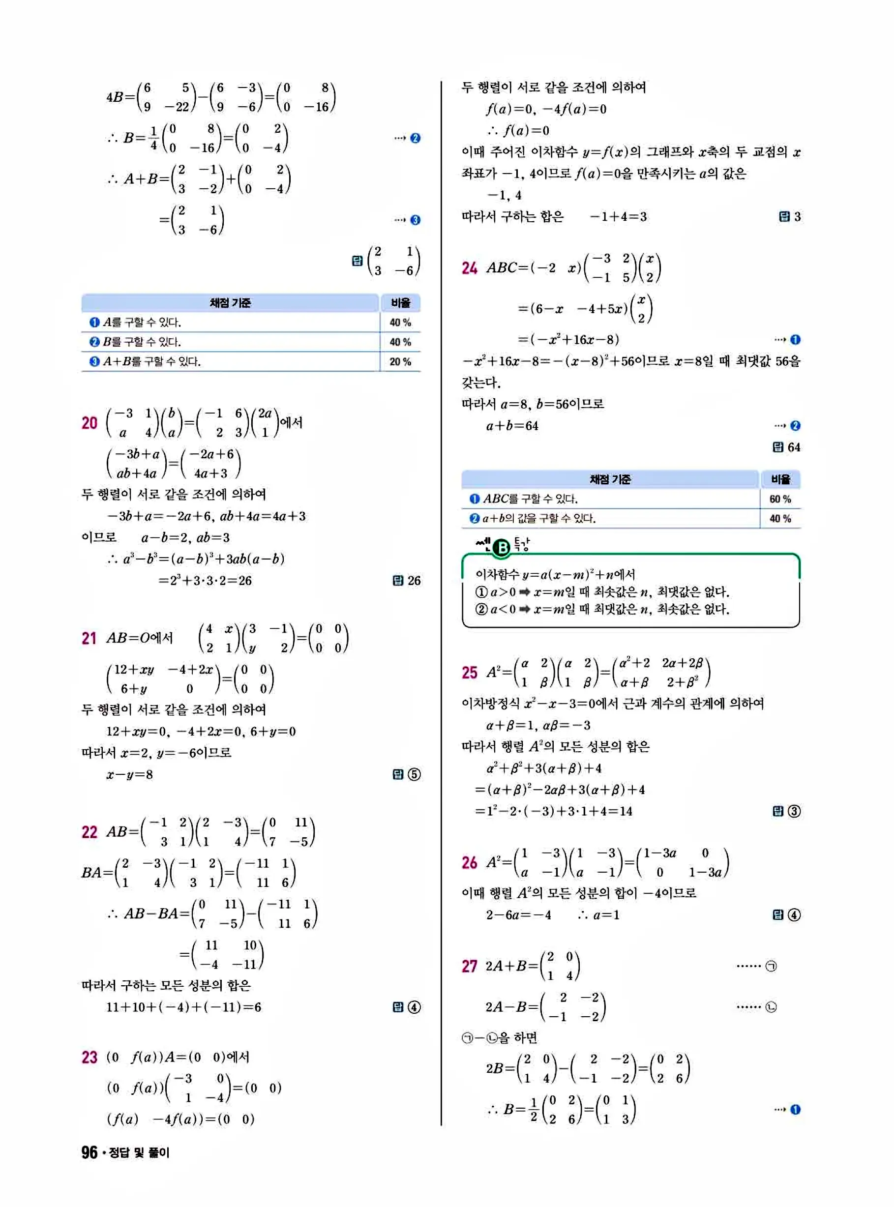 쎈B 공통수학1 답지 96페이지