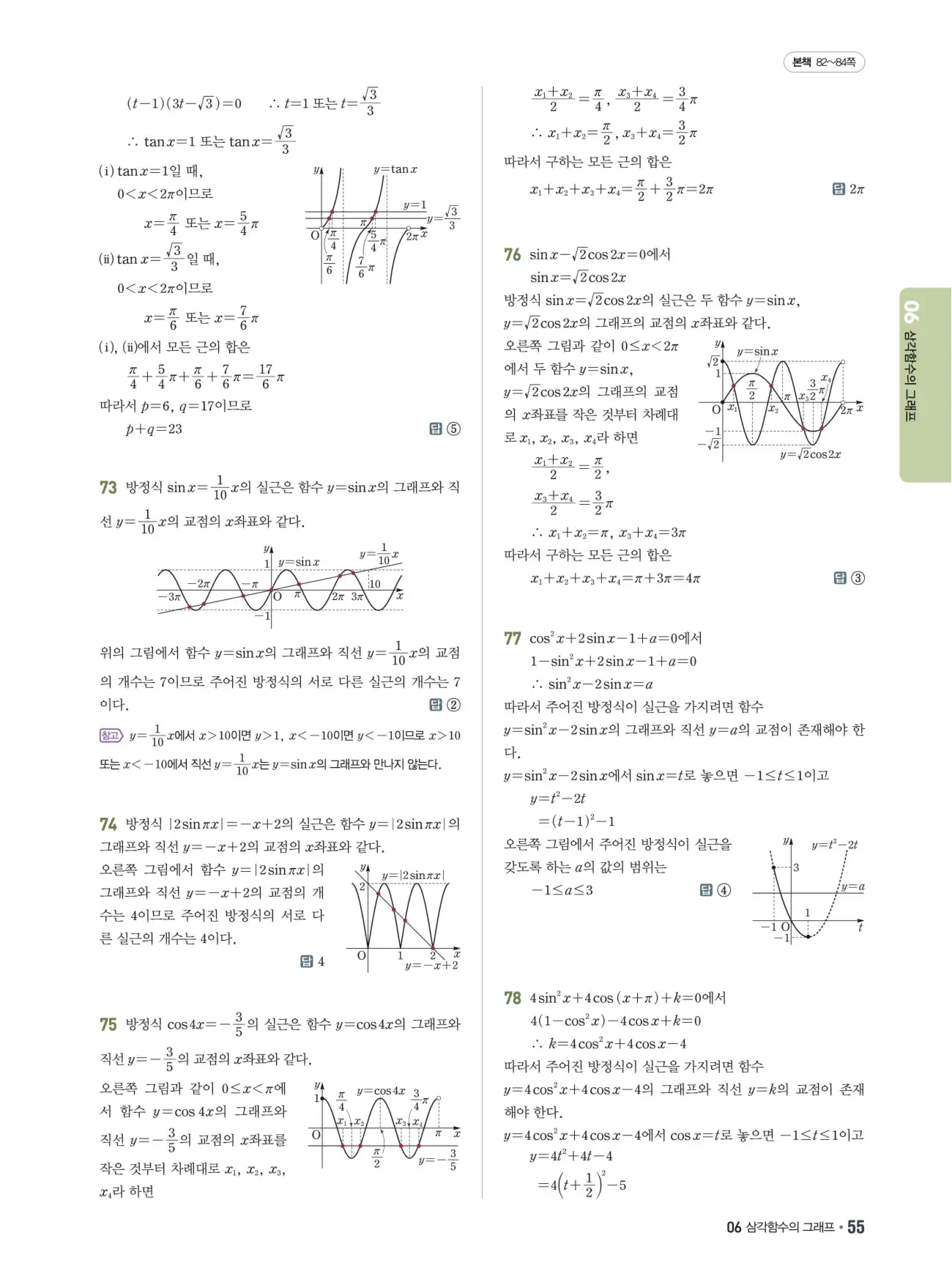 쎈B 대수 답지 55페이지
