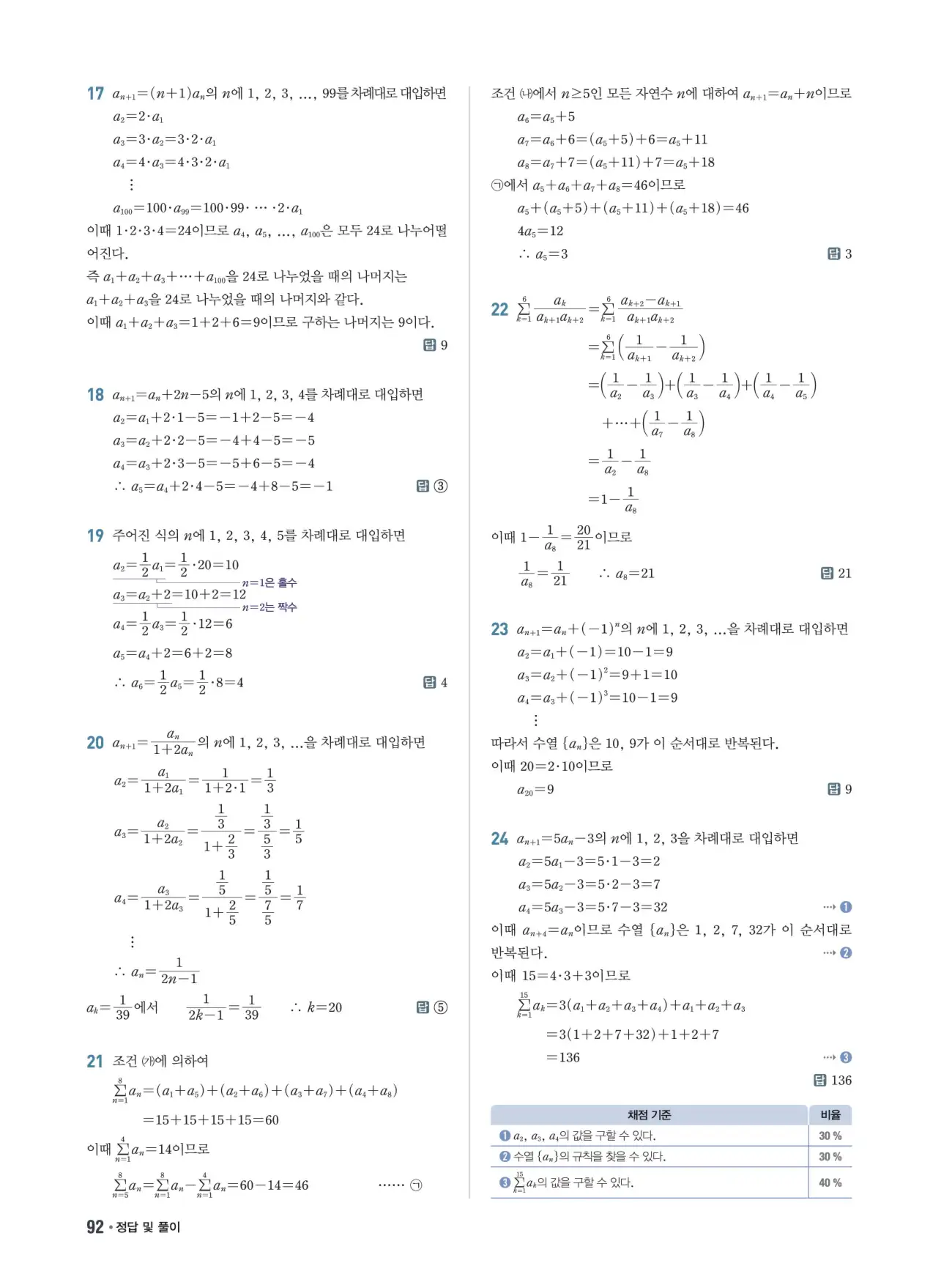 쎈B 대수 답지 92페이지