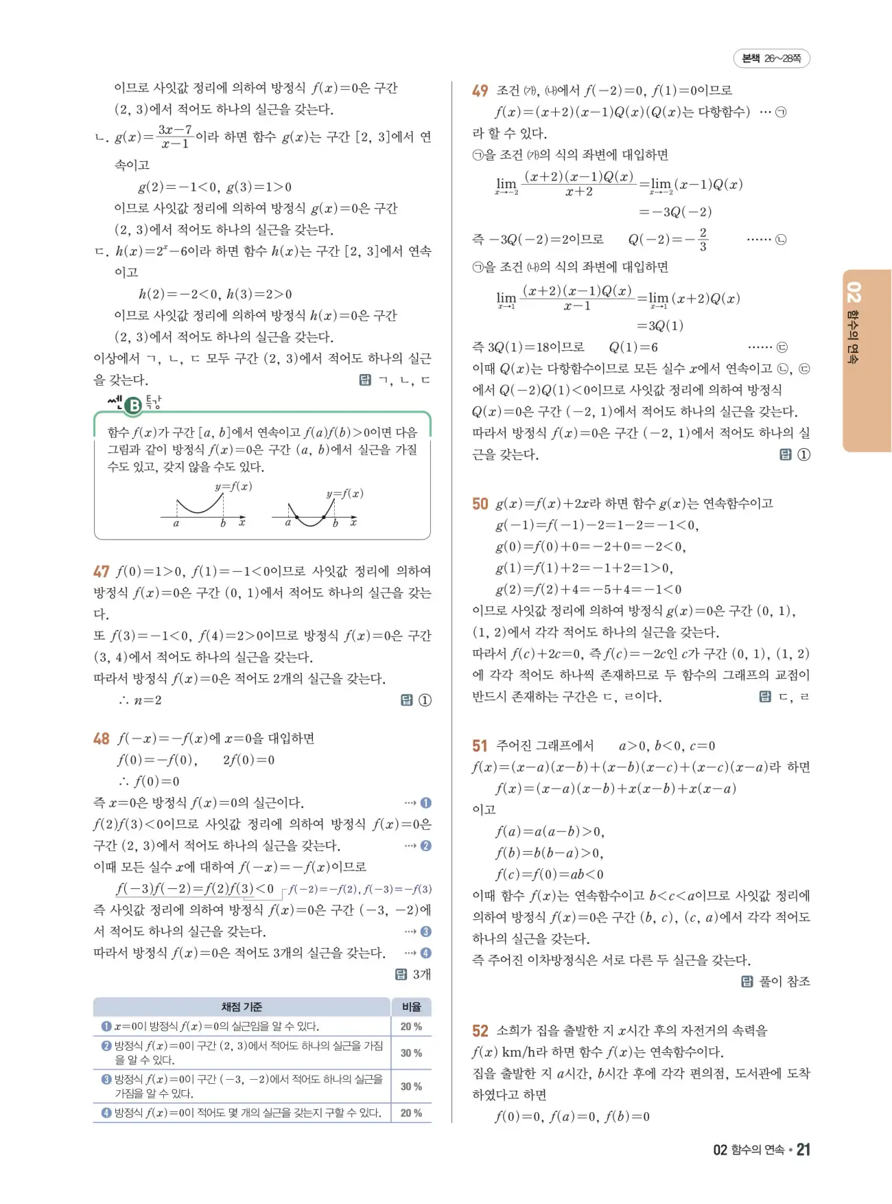 쎈B미적분1답지 21페이지