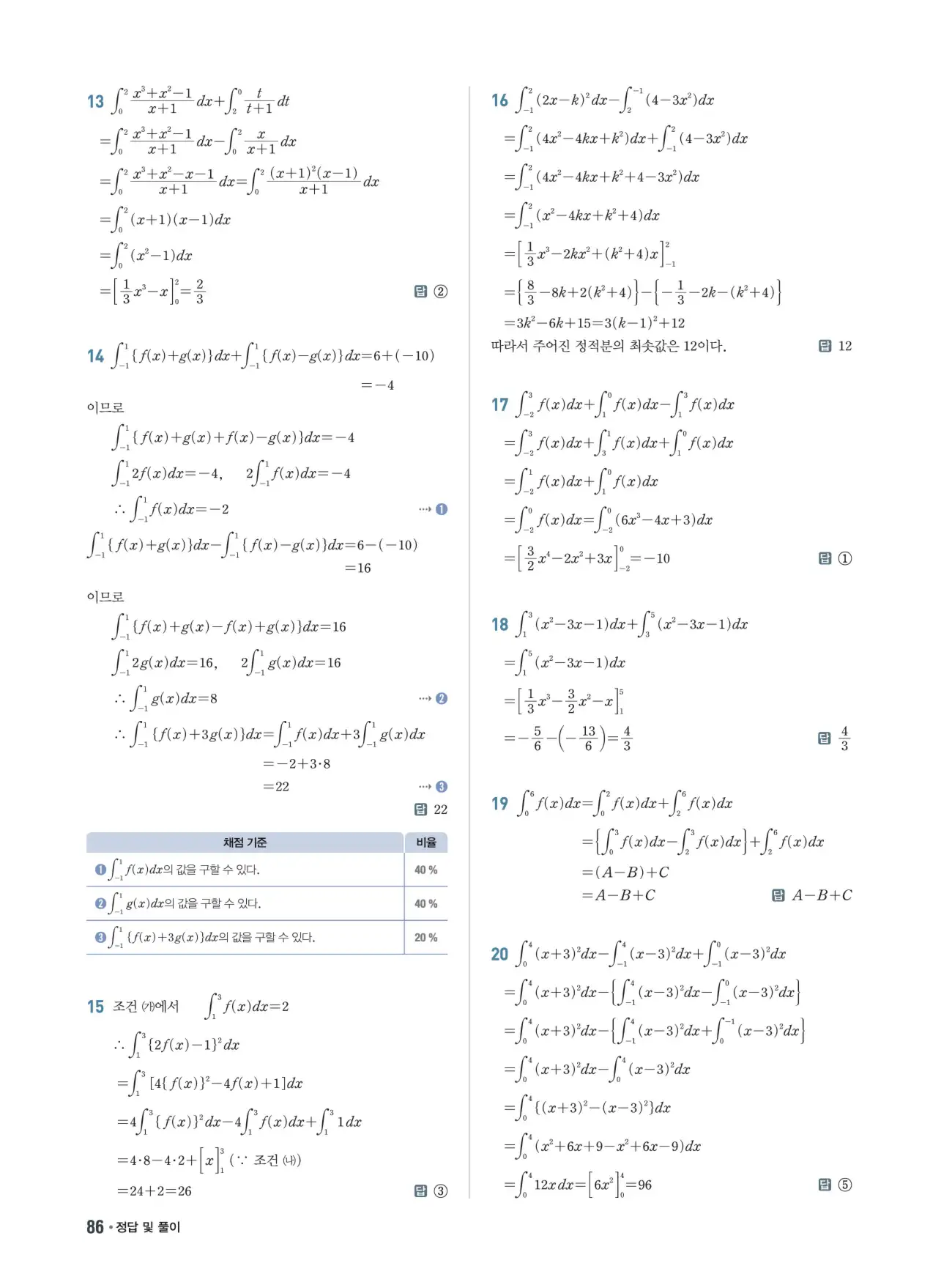 쎈B미적분1답지 86페이지