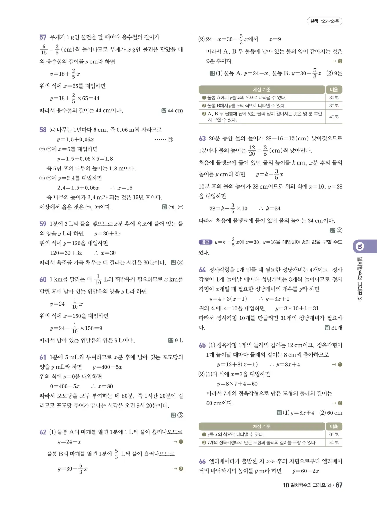 쎈B 중2-1 답지 67페이지