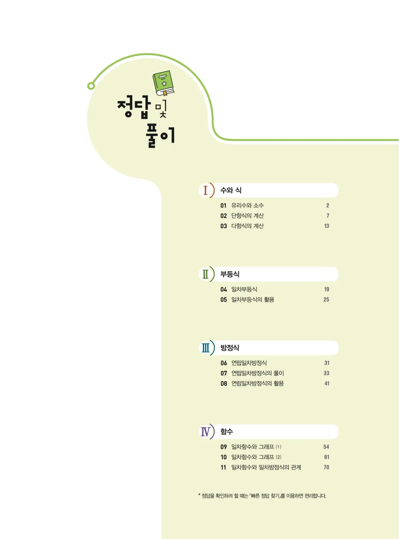 쎈B 중2-1 답지 1페이지