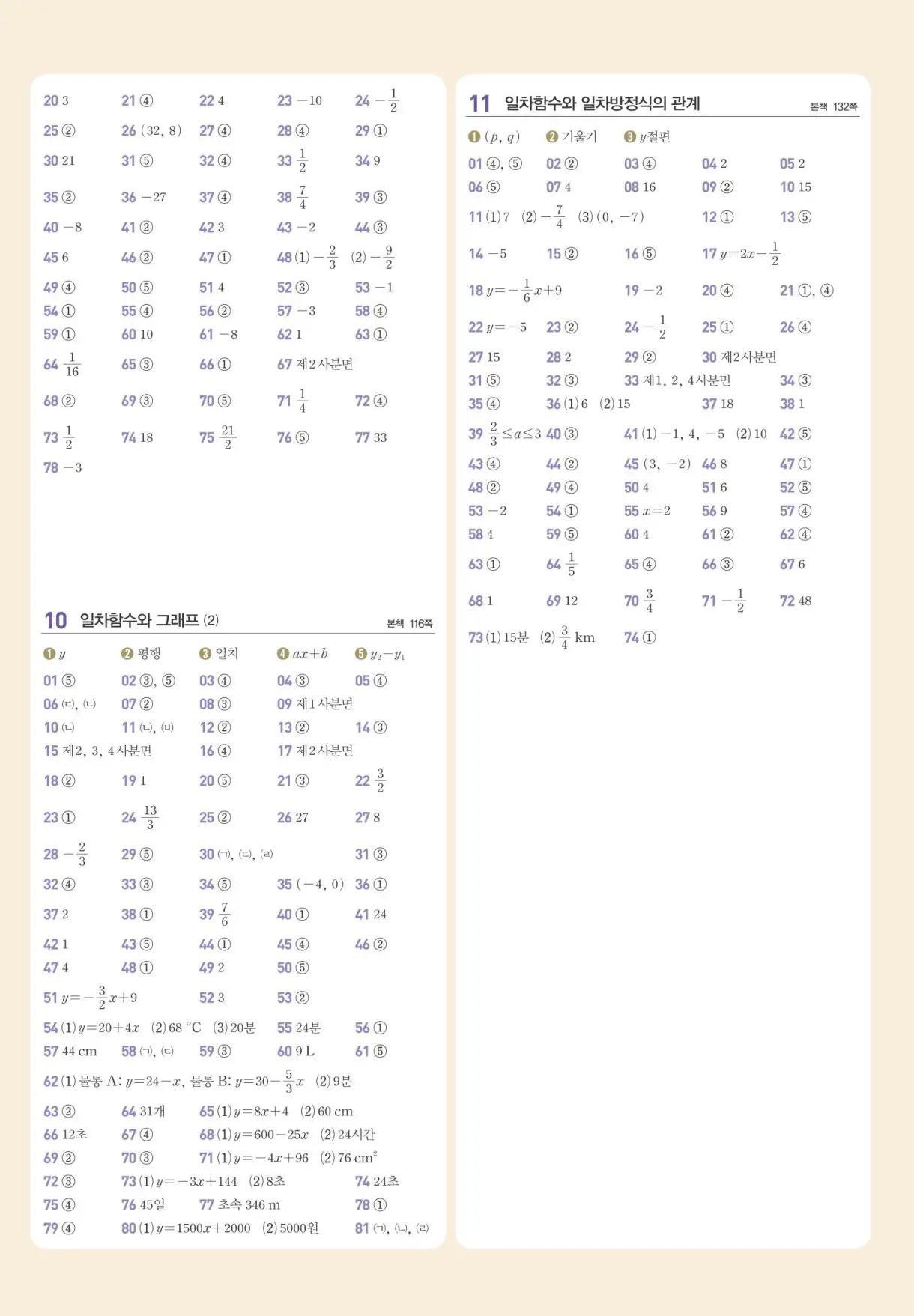 쎈B 중2-1 빠른 정답 4