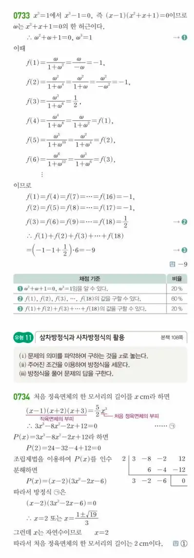 쎈공통수학1답지 하프 208