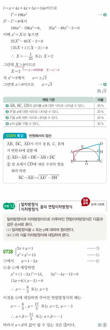 쎈공통수학1답지 하프 210