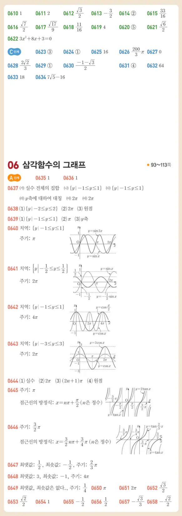 쎈대수 답지 빠른정답 6페이지