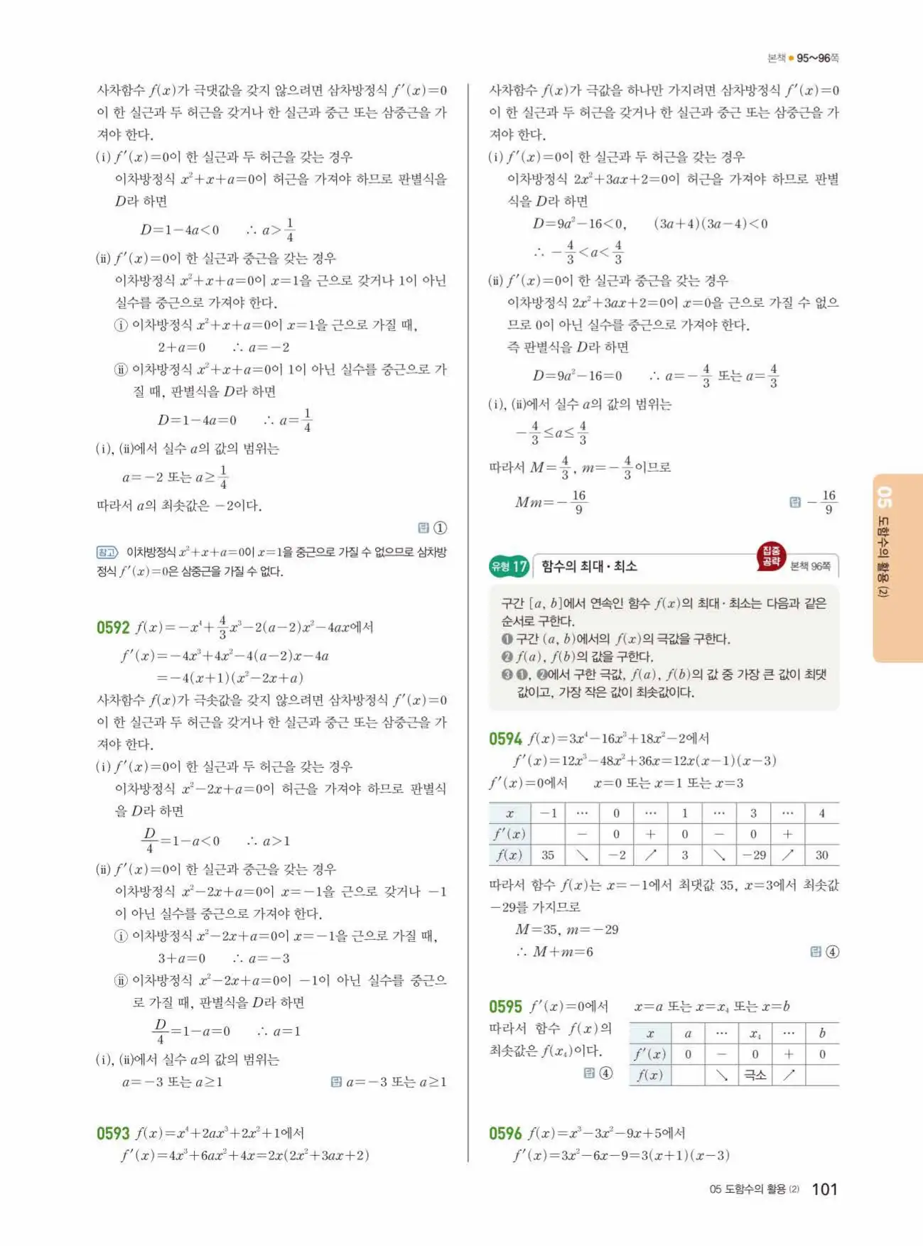 쎈미적분1답지 101페이지