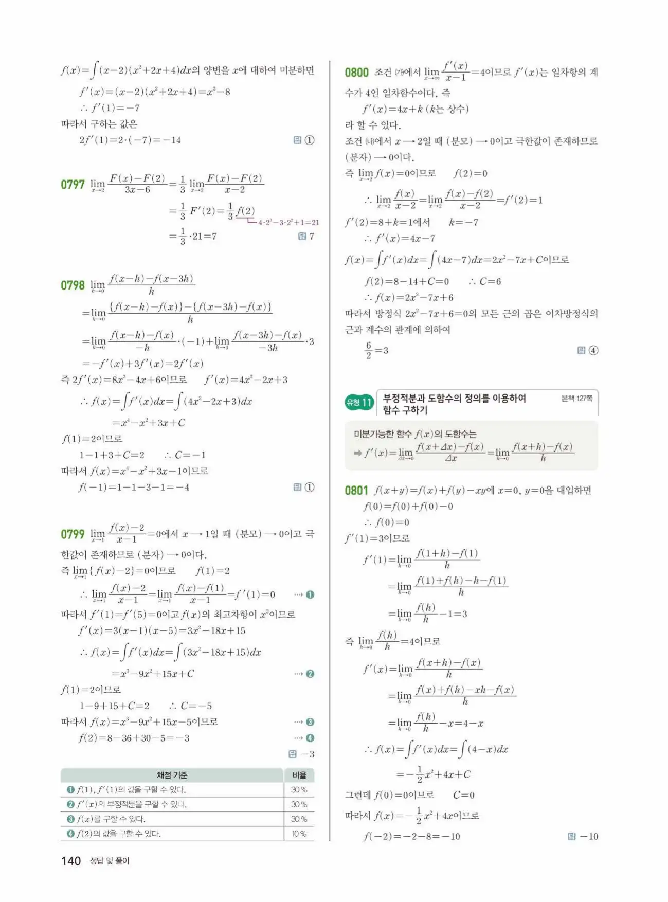 쎈미적분1답지 140페이지