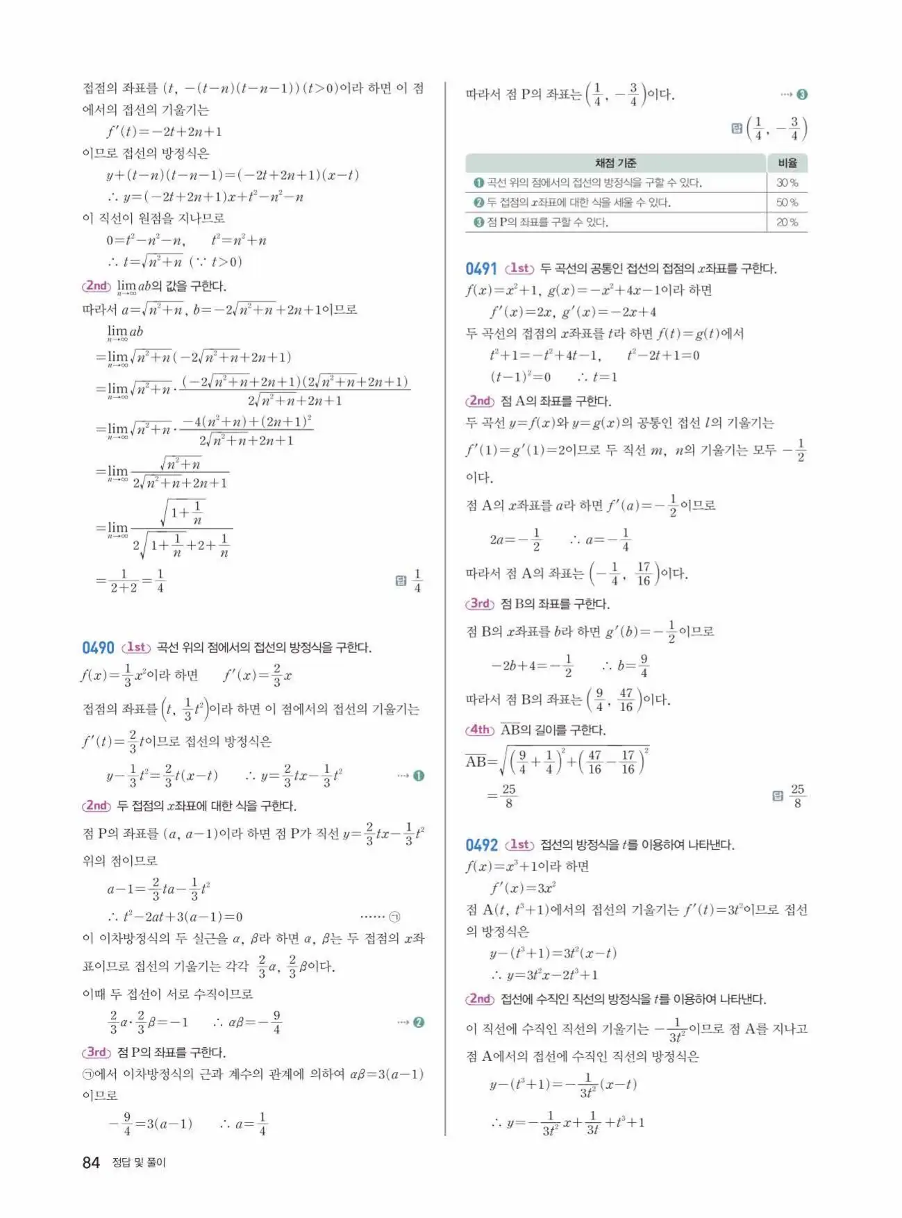 쎈미적분1답지 84페이지