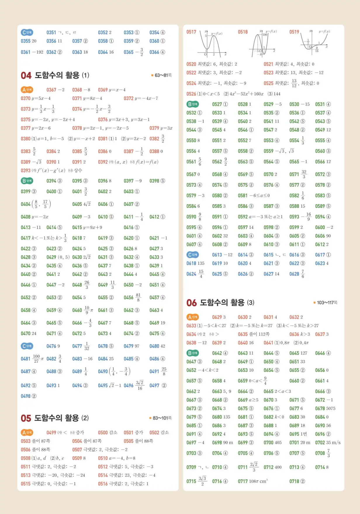 쎈미적분1빠른답지 7페이지