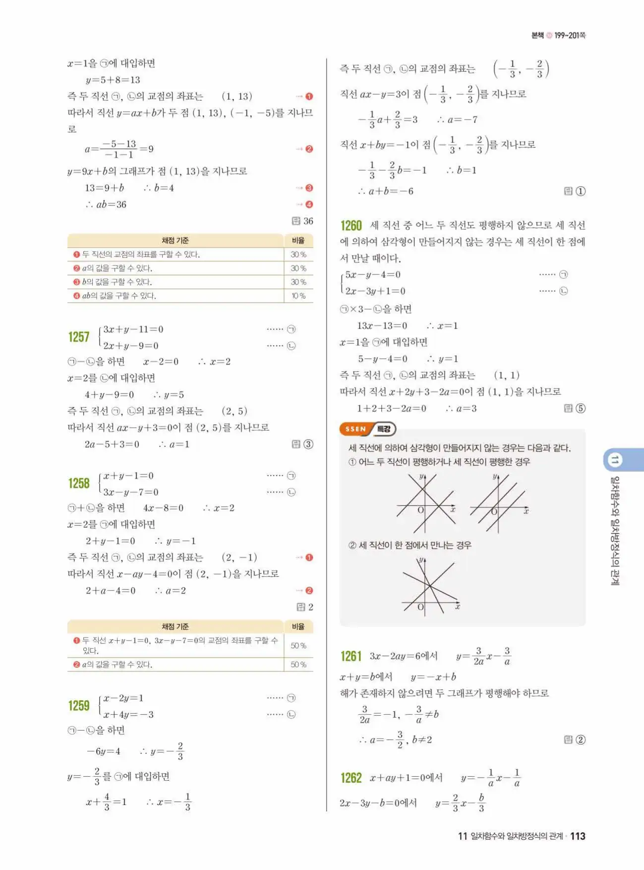 쎈수학 중2-1 답지 113