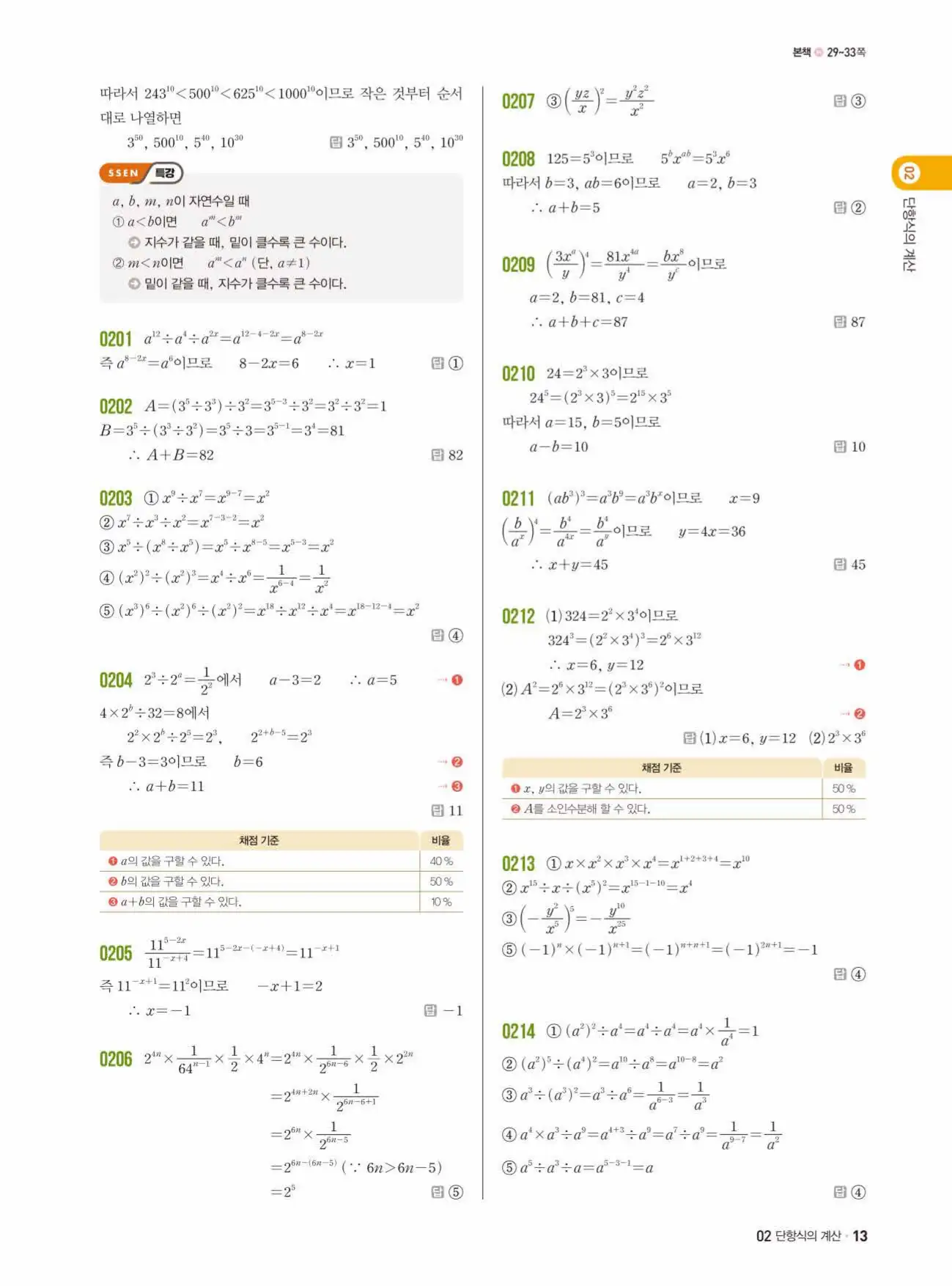 쎈수학 중2-1 답지 13